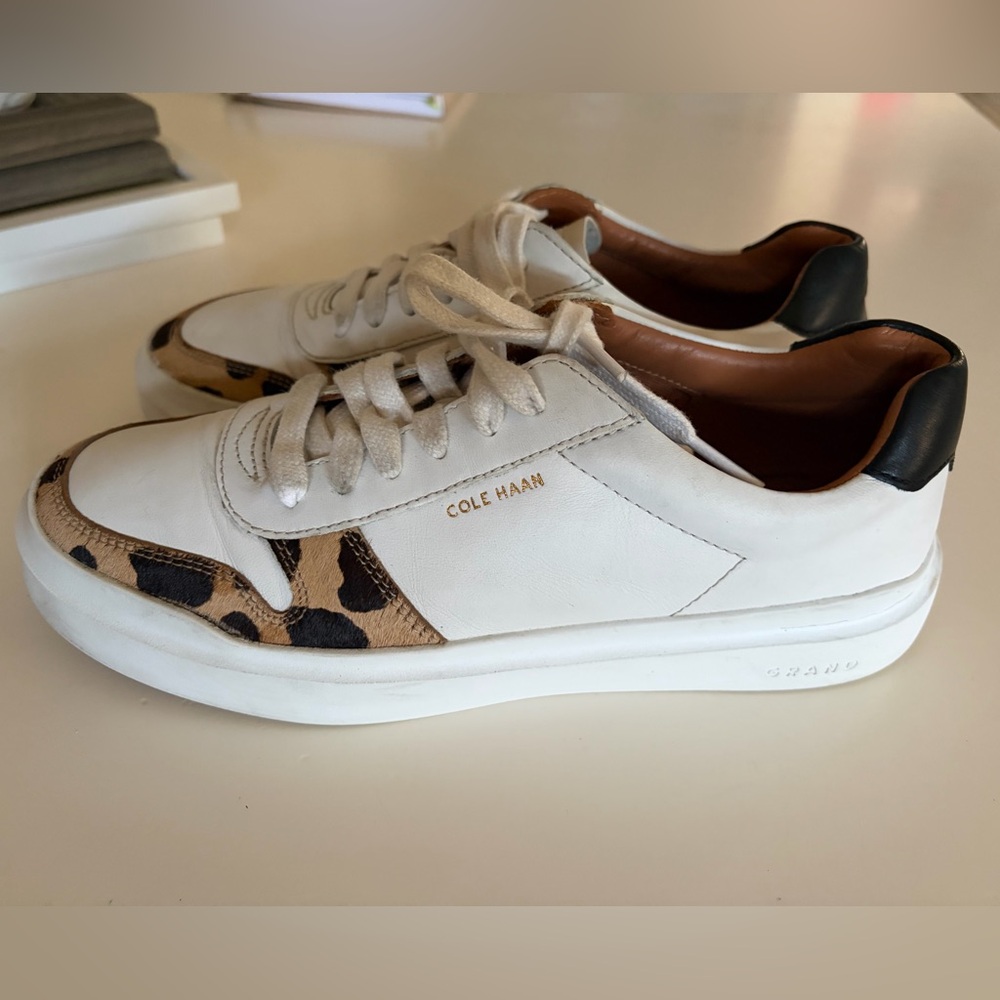 Cole Haan women's White and Brown Sneakers - Picture 8 of 9